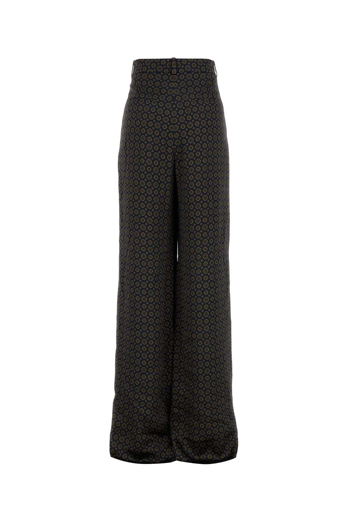 SAINT LAURENT Printed Satin Wide-Leg Pants for Women