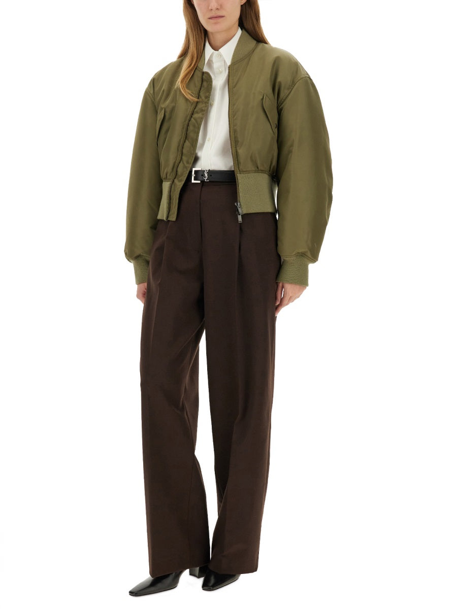 SAINT LAURENT Nylon Bomber Jacket - Women's Size 38