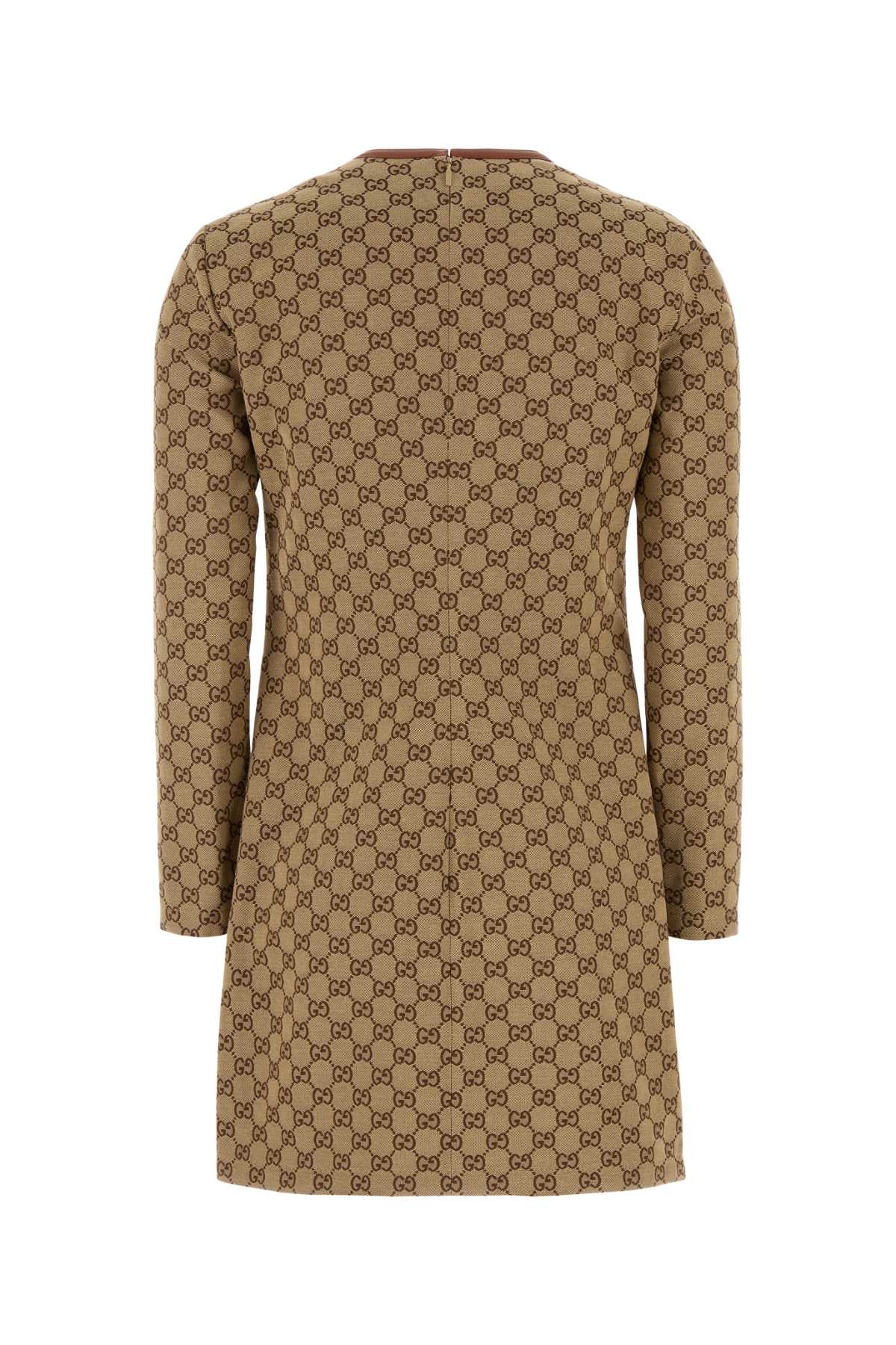 GUCCI Monogrammed Long Sleeve Mini Dress for Women
