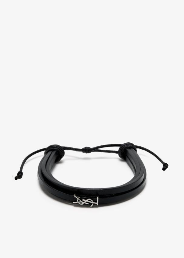 SAINT LAURENT Bijoux Leather Bracelet for Men - SS25 Collection