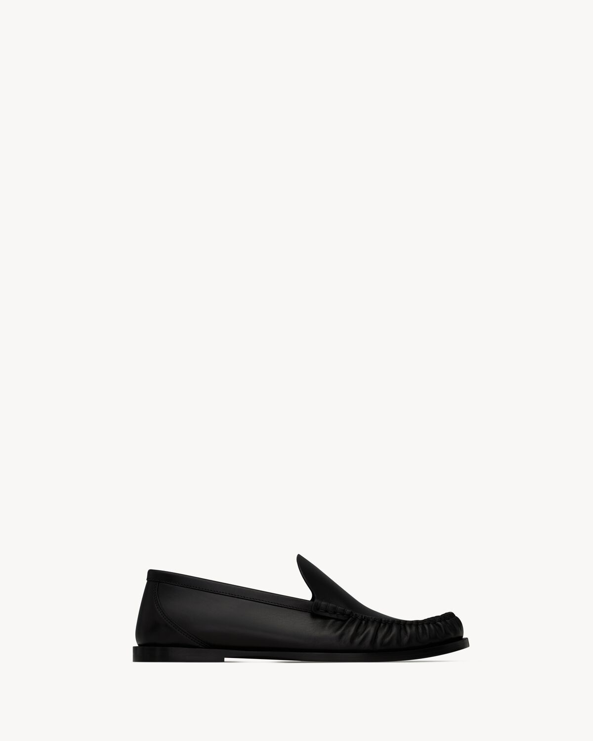 SAINT LAURENT Domesticated Leather Moccasin Slip-Ons for Women