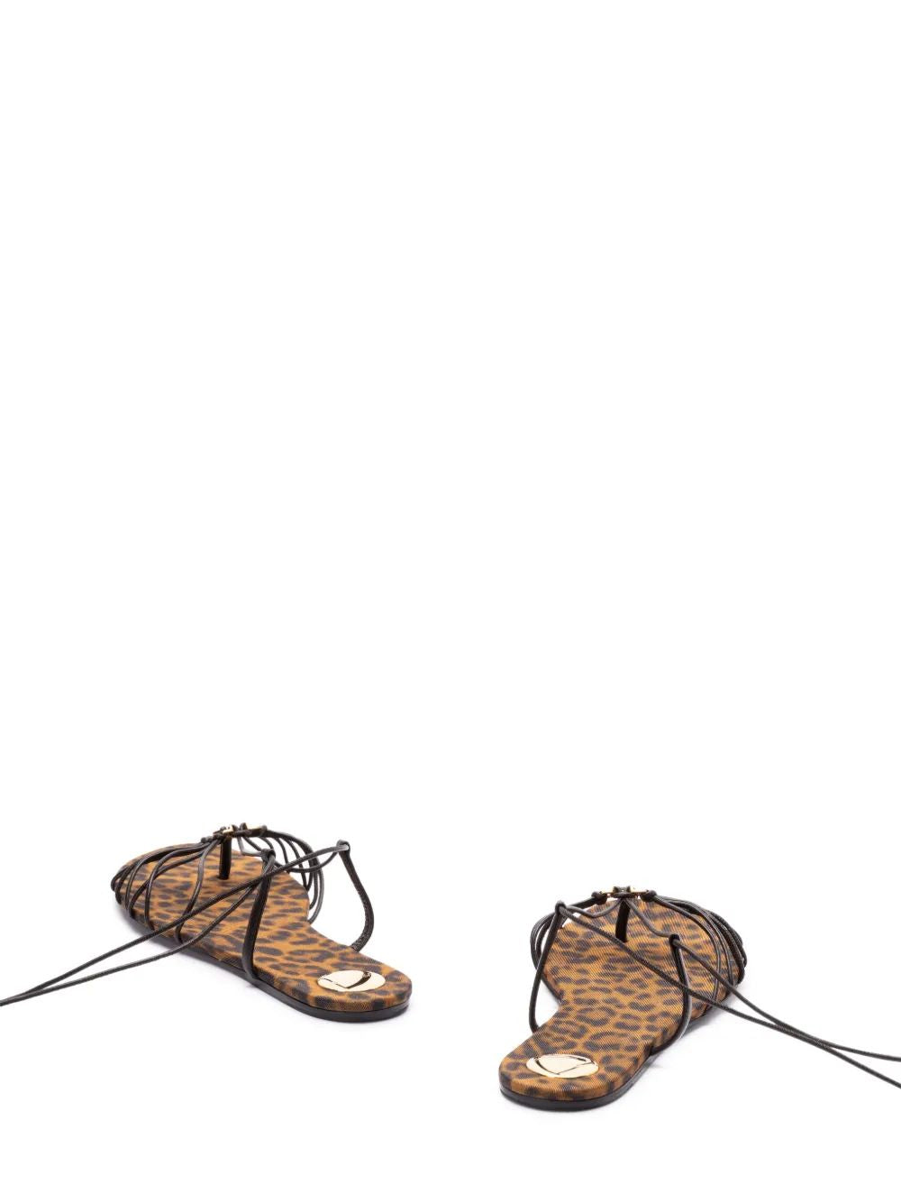 SAINT LAURENT Leopard Print Flat Sandal - SS25