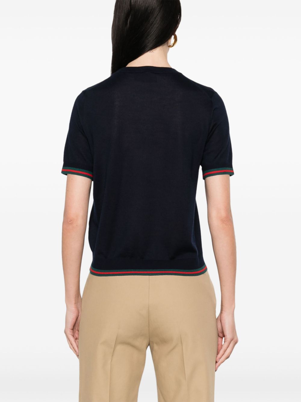 GUCCI Cashmere and Silk Crew Neck Top