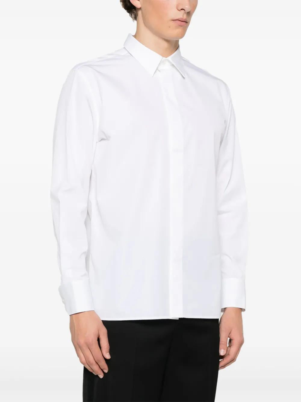 SAINT LAURENT Cotton Poplin Shirt with Pointed Collar for Men