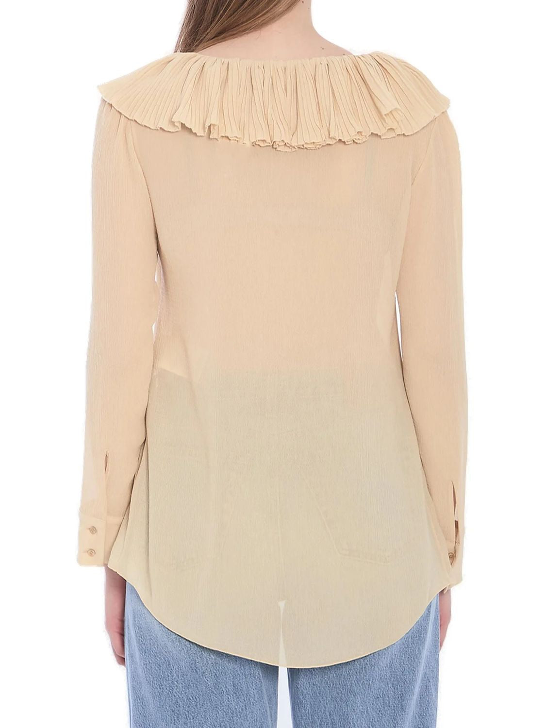 SAINT LAURENT Ruffled Silk Blouse