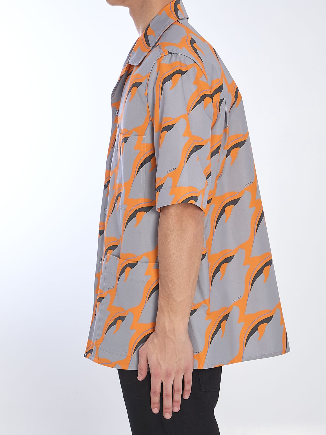 GUCCI Printed Short-Sleeved Shirt (Size M)