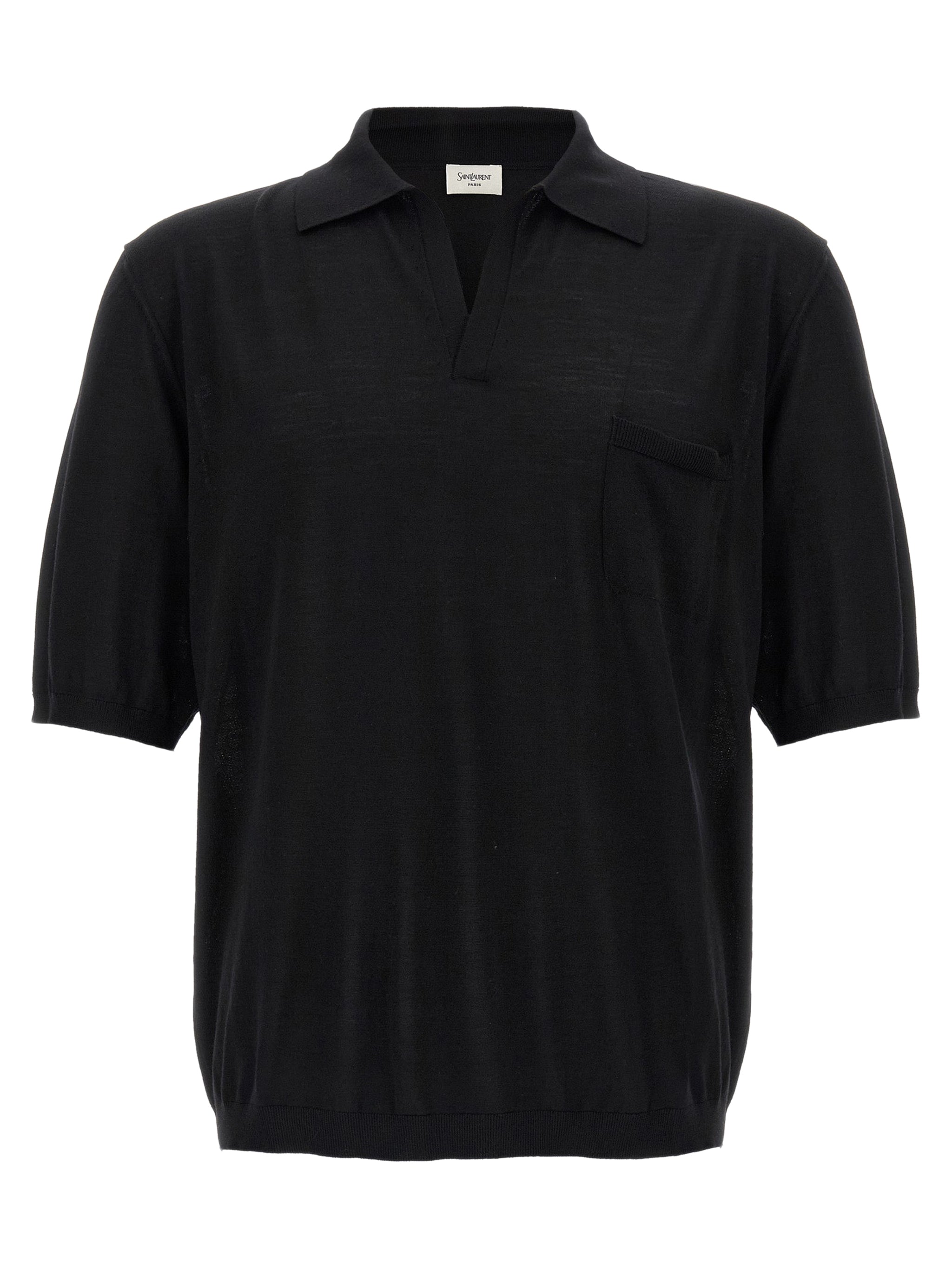 SAINT LAURENT Wool Short-Sleeved Polo Shirt
