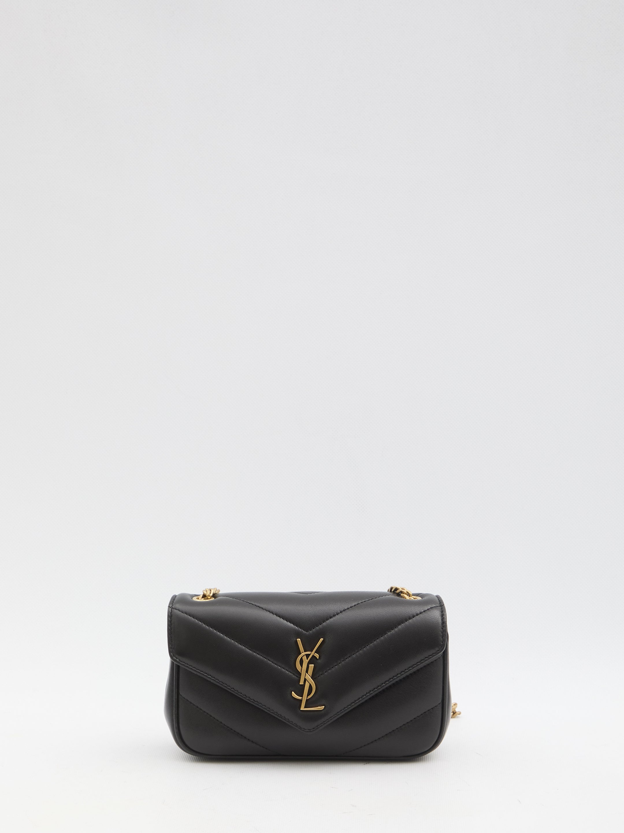 SAINT LAURENT Loulou Mini Handbag in Chevron-Quilted Lambskin
