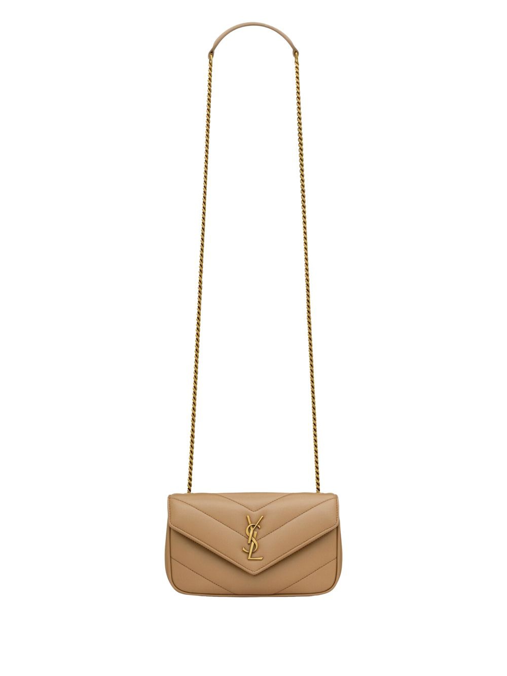 SAINT LAURENT Mini Quilted Leather Crossbody Handbag