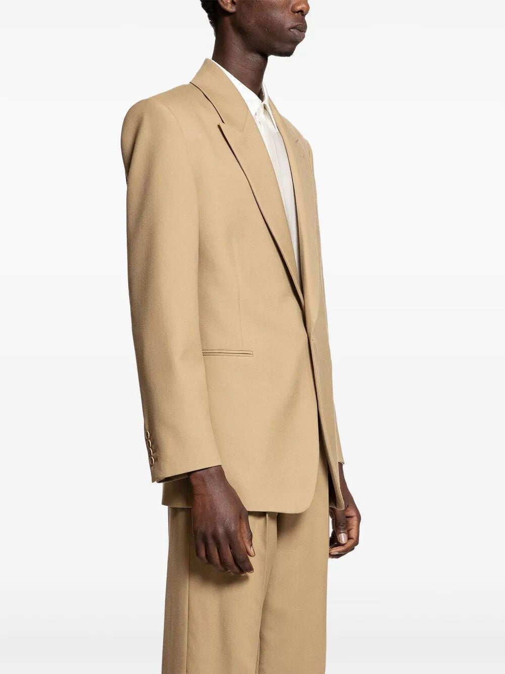 SAINT LAURENT Men's Wool Gabardine Single Breasted Jacket