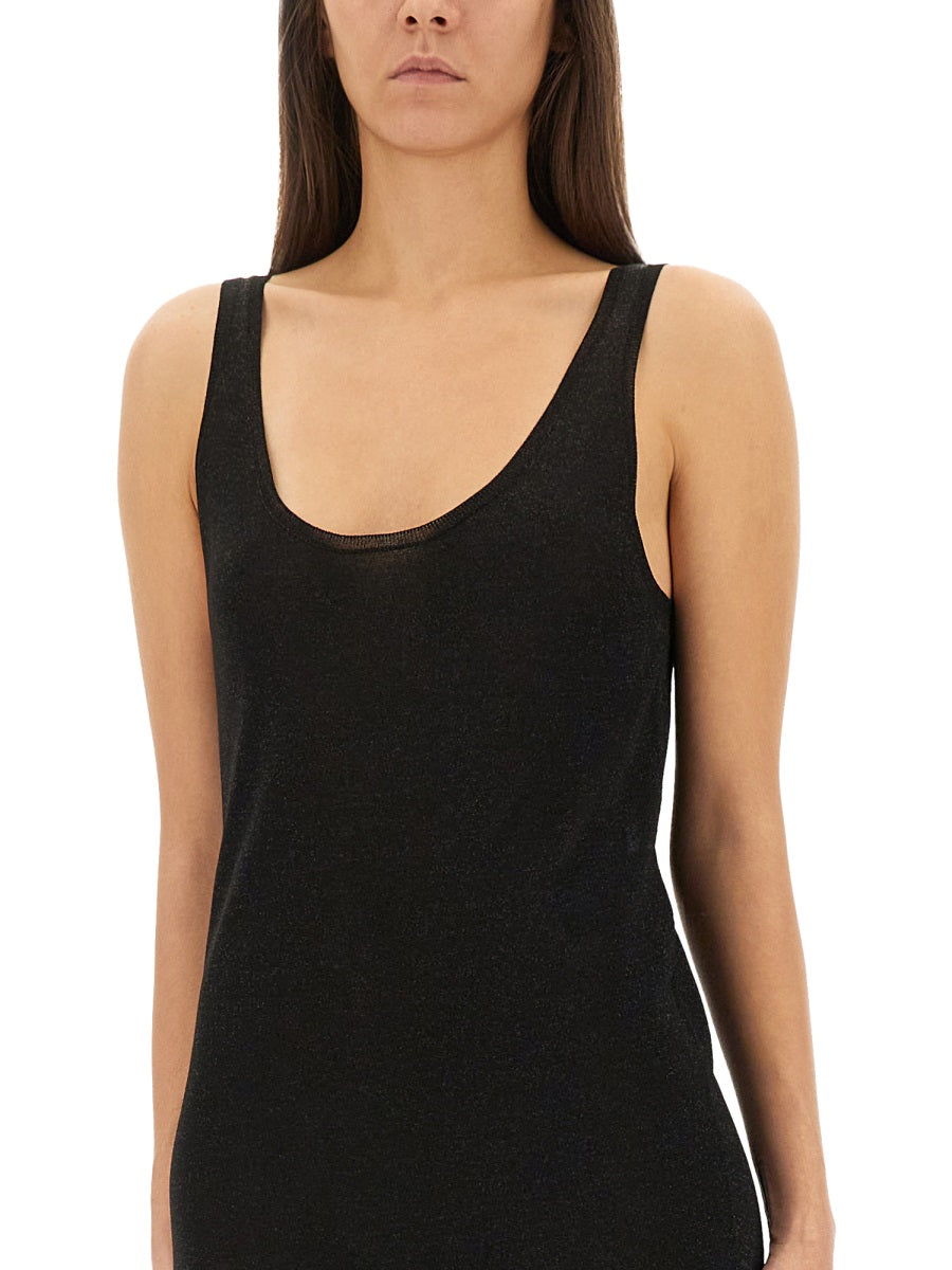 SAINT LAURENT Lurex Knit Mini Dress