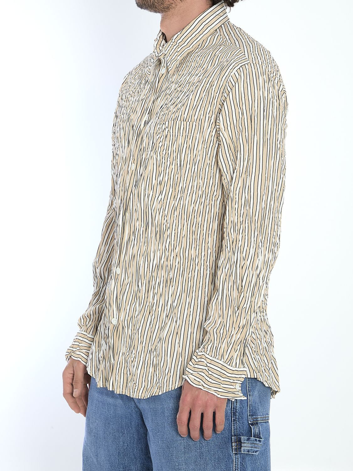 BOTTEGA VENETA Crinkled Cotton Shirt - Size IT 50