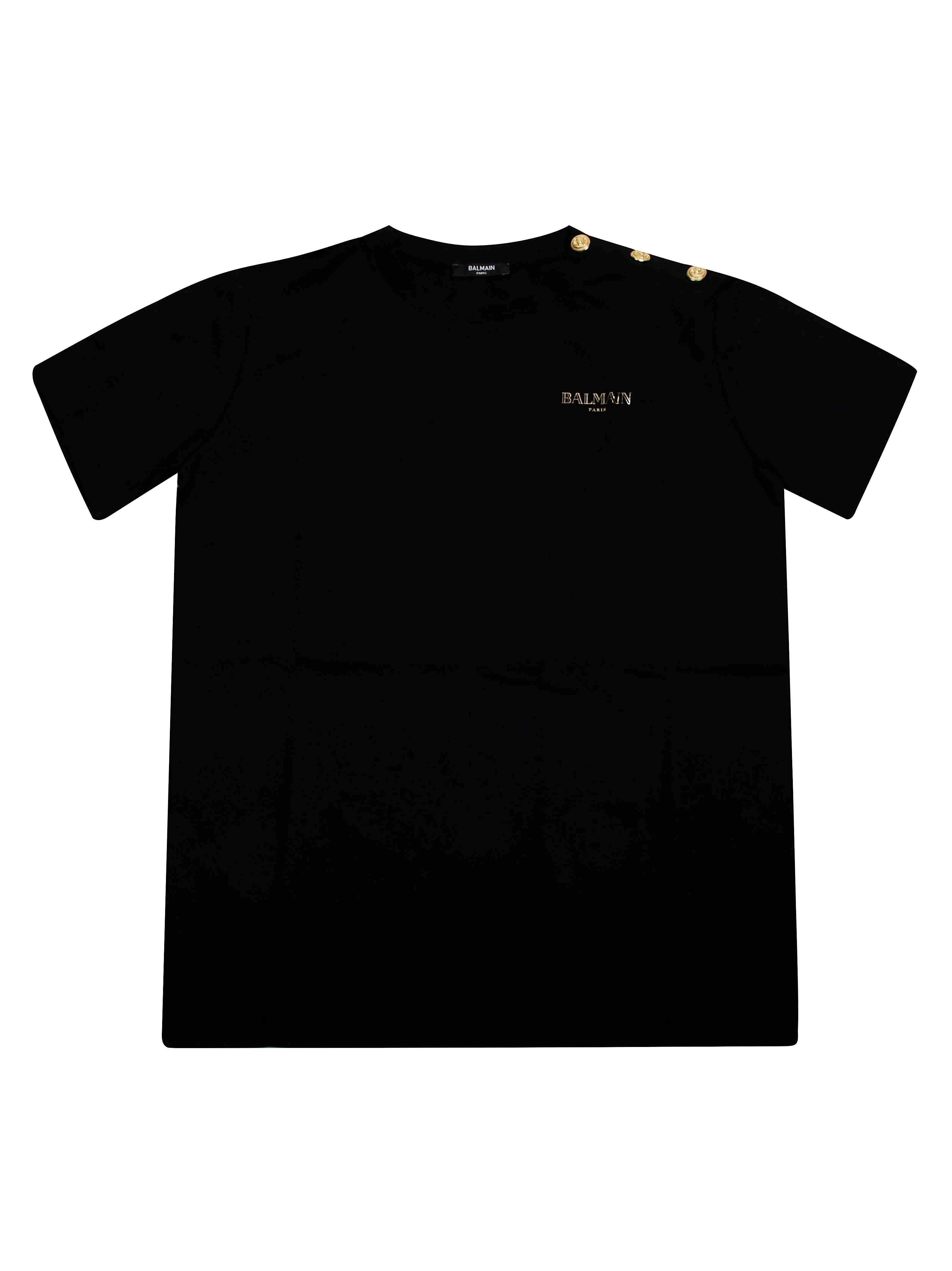 BALMAIN Mini Logo Button T-Shirt