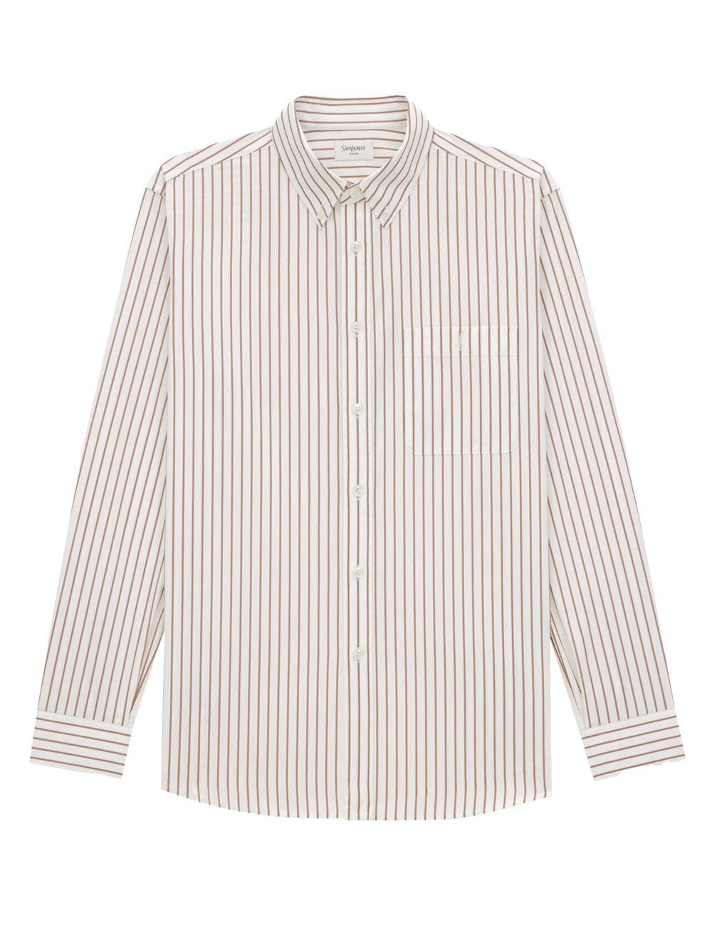 SAINT LAURENT Embroidered Poplin Shirt for Men - SS25 Collection