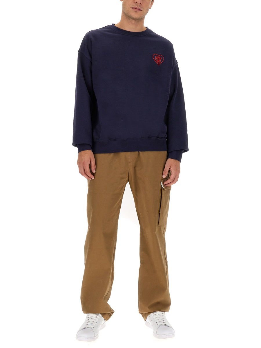 FAMILY FIRST Classic Regular Fit Sweatshirt with Logo - Size L
