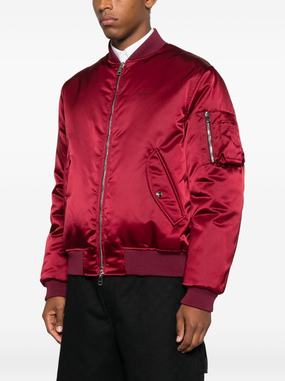 GUCCI Men's Padded Nylon Bomber Jacket