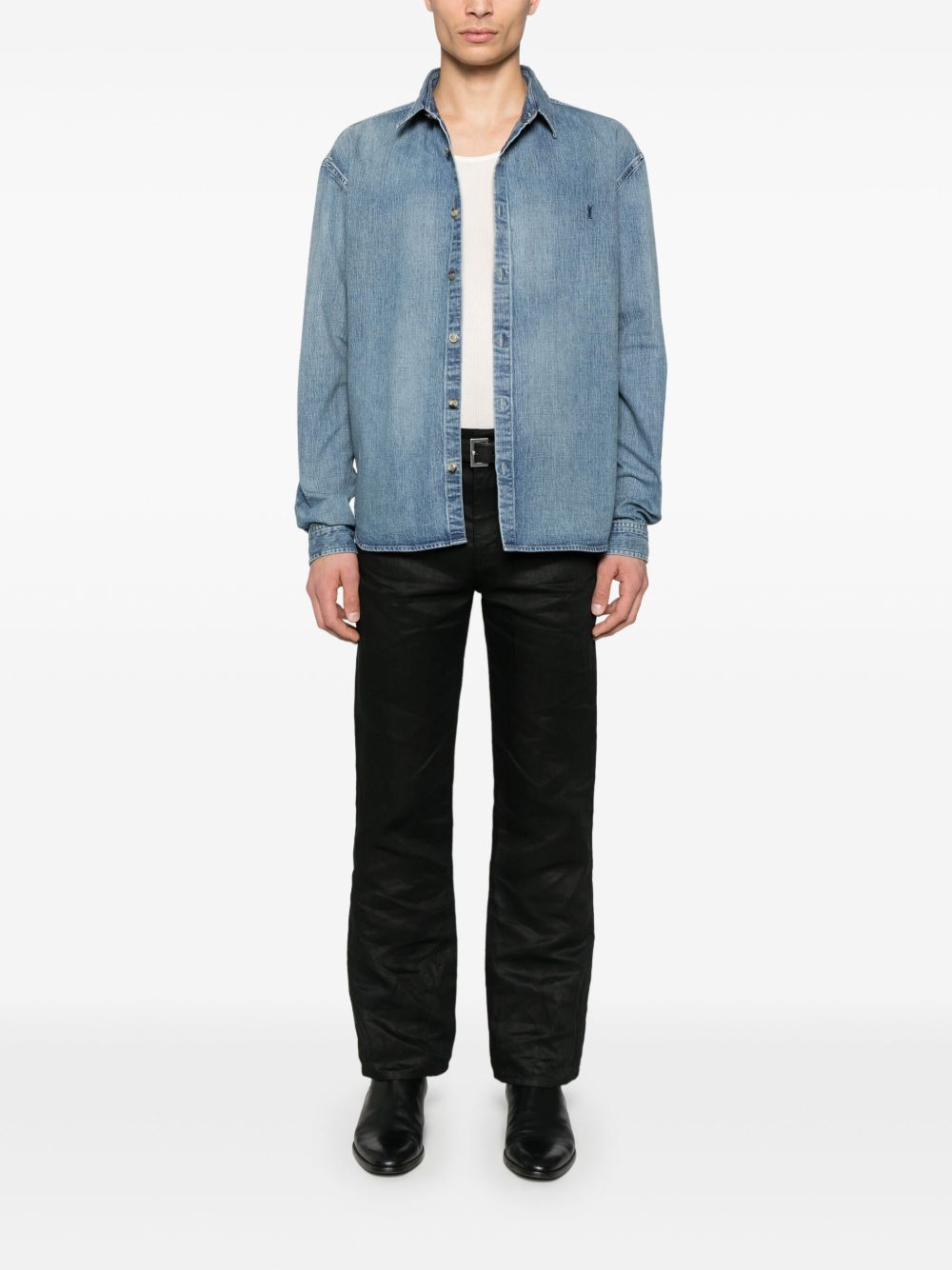 SAINT LAURENT Denim Cotton Shirt for Men - SS25 Collection