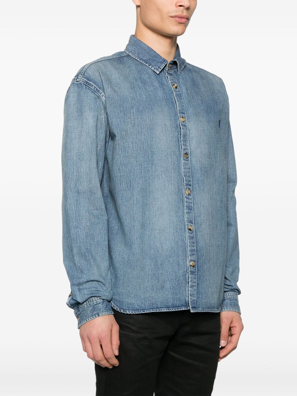 SAINT LAURENT Denim Cotton Shirt for Men - SS25 Collection