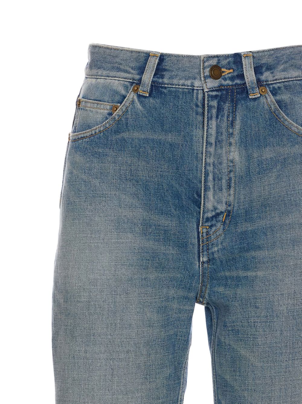 SAINT LAURENT Authentic Medium Blue Women's Jeans - SS25 Collection