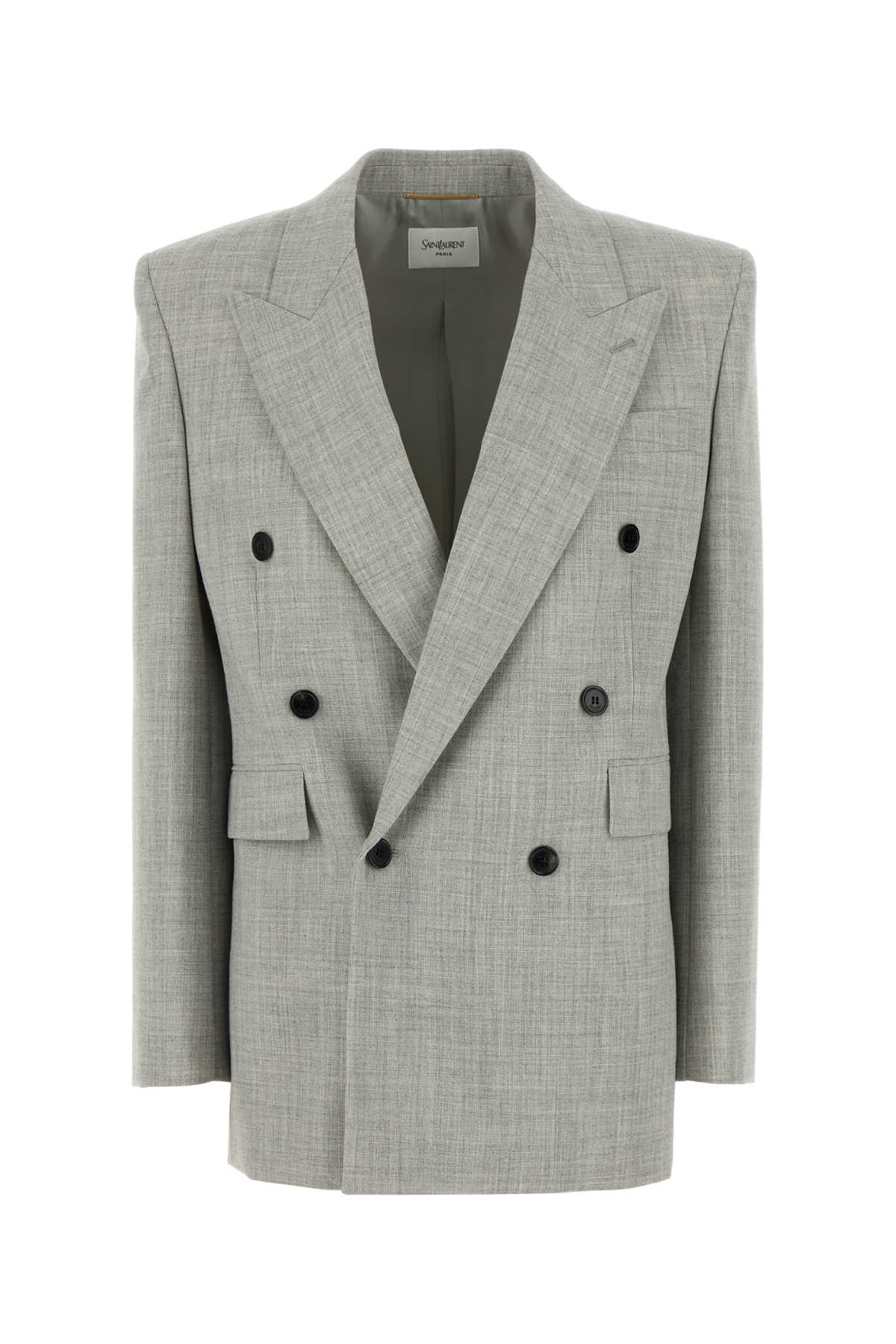 SAINT LAURENT Wool Blazer with Six Button Closure for Women - SS25 Collection