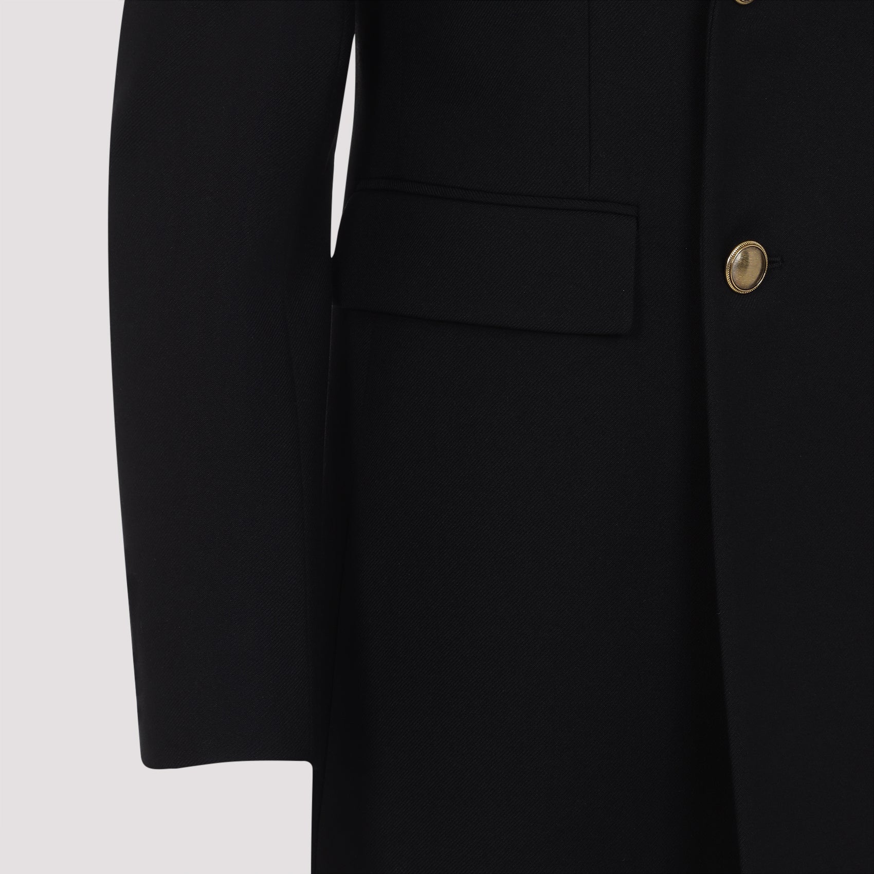 SAINT LAURENT Double-Breasted Wool Gabardine Jacket Size 36