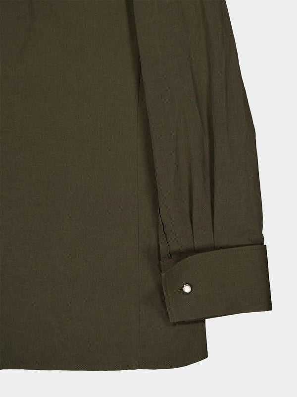 SAINT LAURENT Linen and Cotton Cassandre Shirt - Size 38