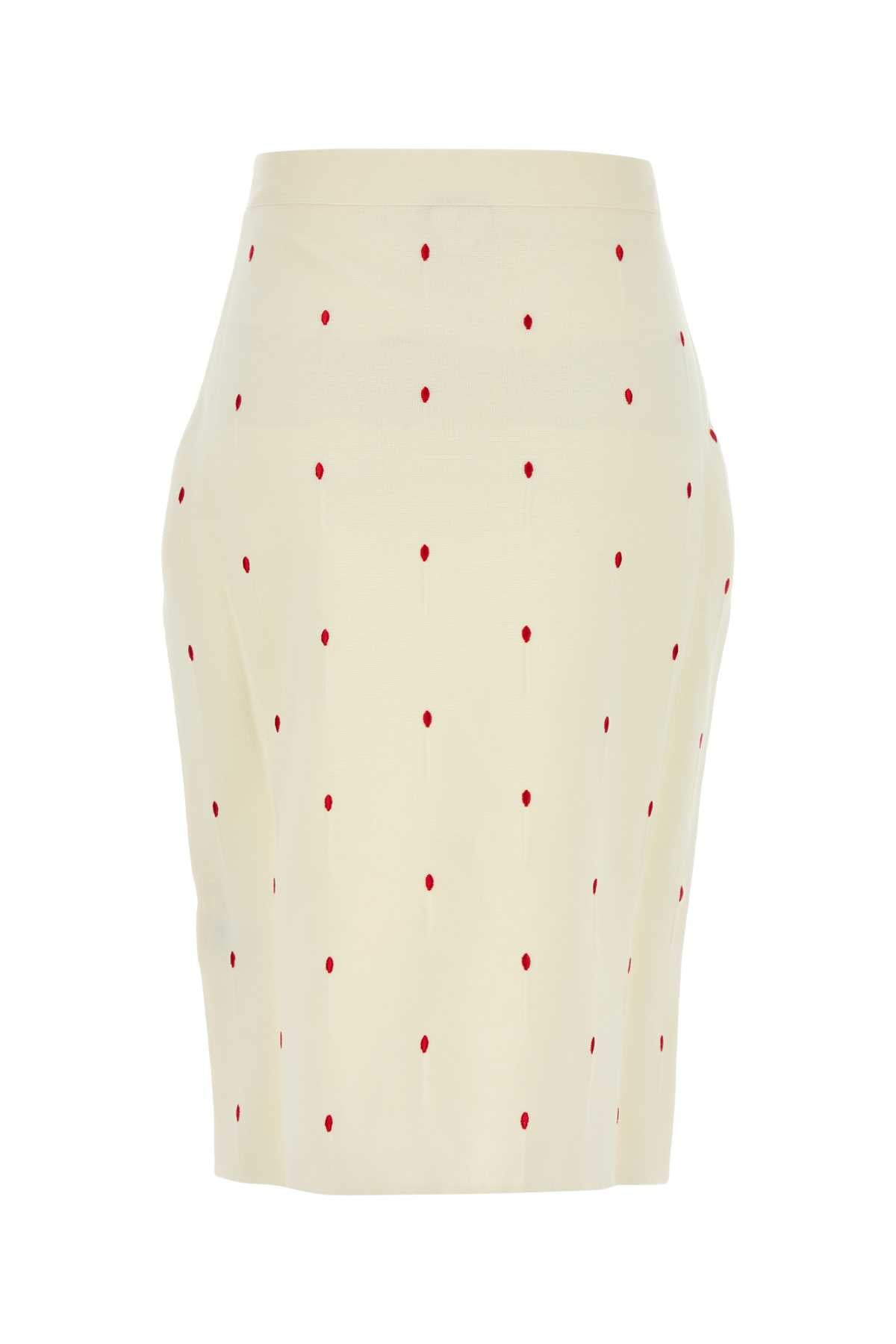 BOTTEGA VENETA Embroidered Cotton Blend Midi Skirt