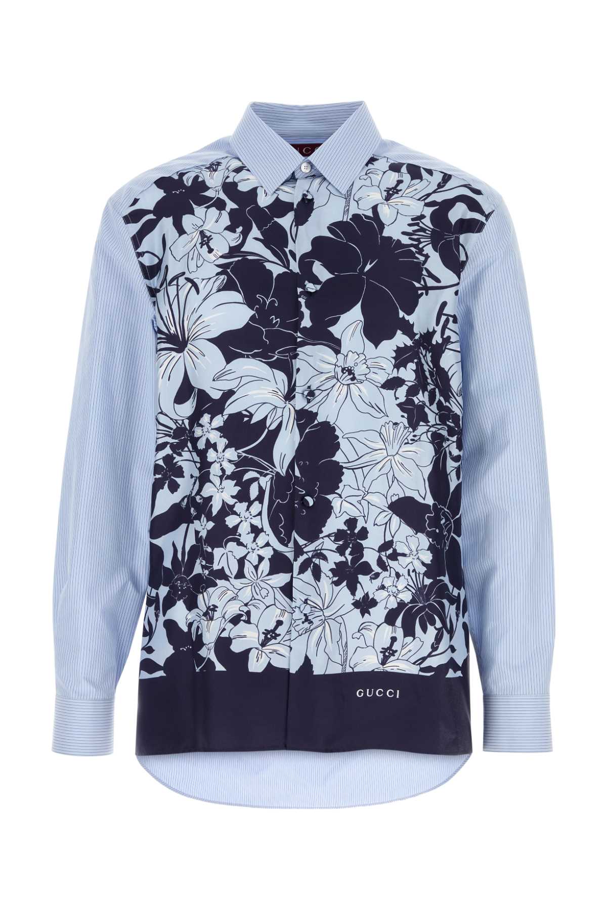GUCCI Embroidered Poplin and Satin Mini Shirt