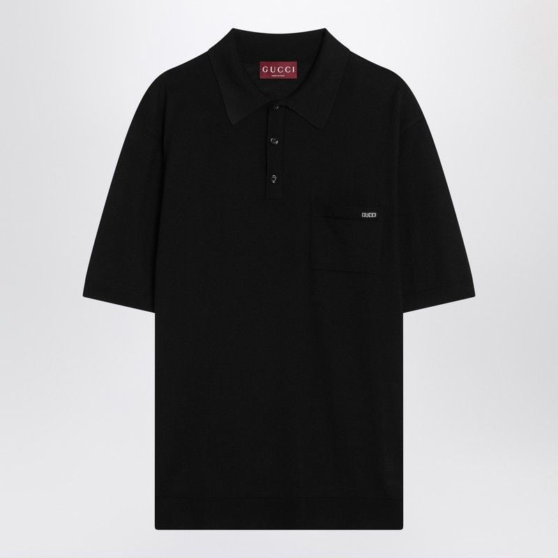 GUCCI Men's Wool Polo with Logo
