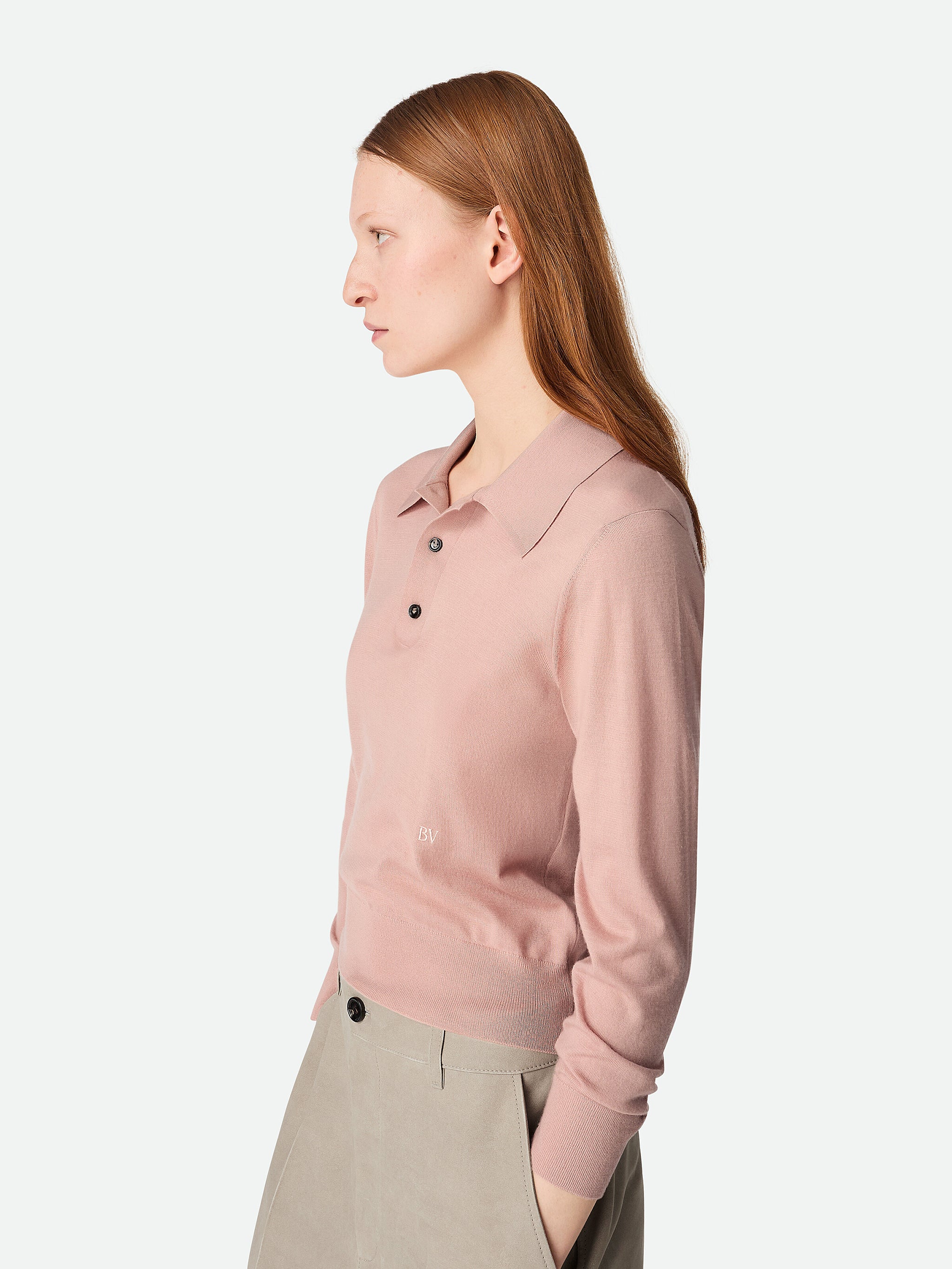 BOTTEGA VENETA Cropped Cashmere Polo Shirt - Size S