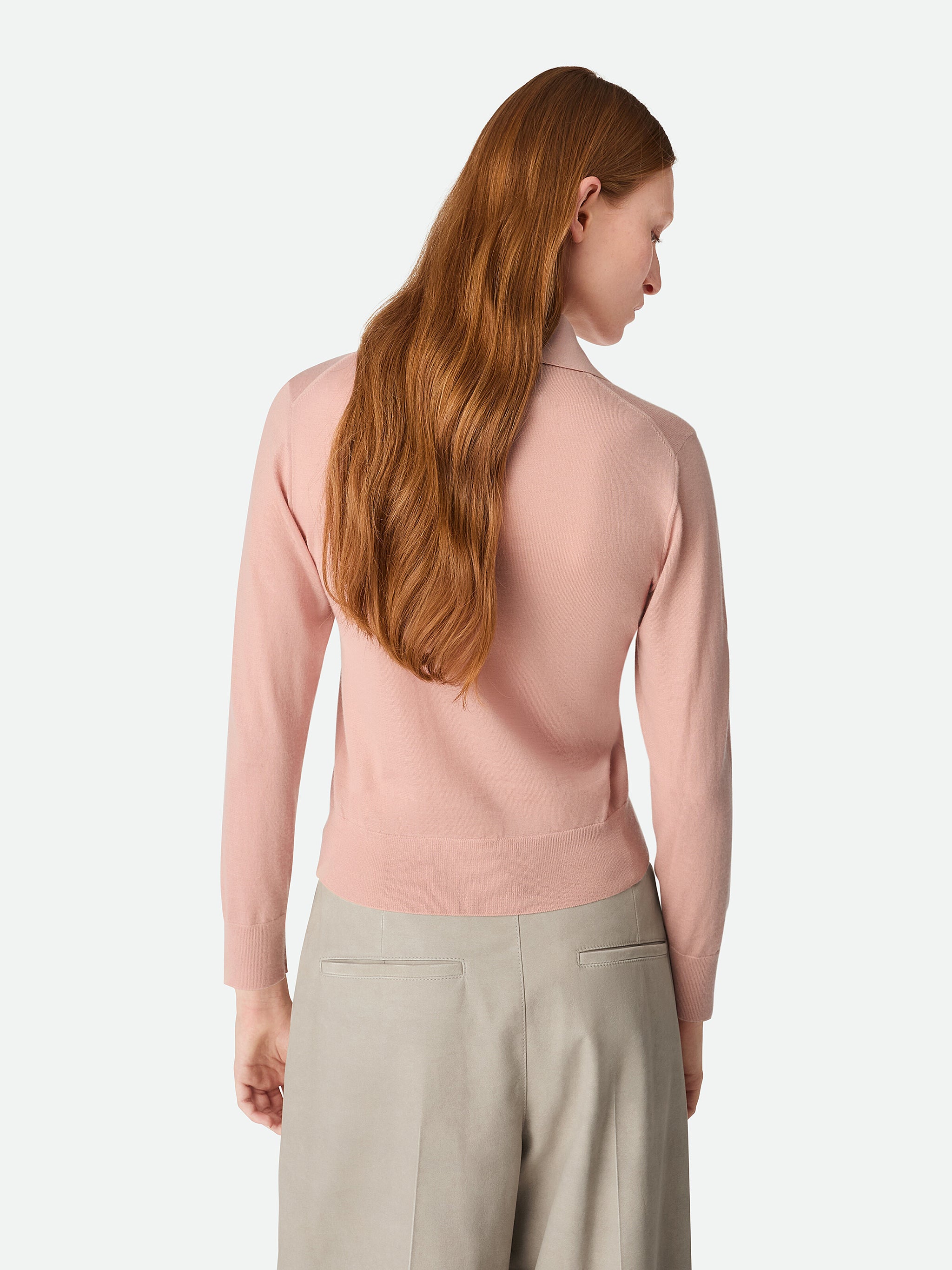 BOTTEGA VENETA Cropped Cashmere Polo Shirt - Size S