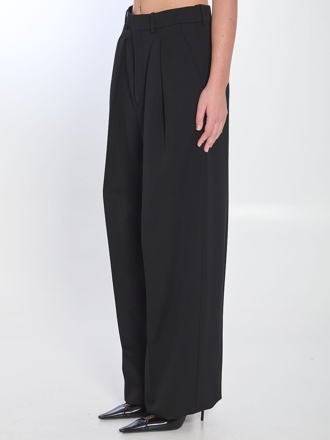 SAINT LAURENT Wide-Leg High-Waist Pants - Size 36
