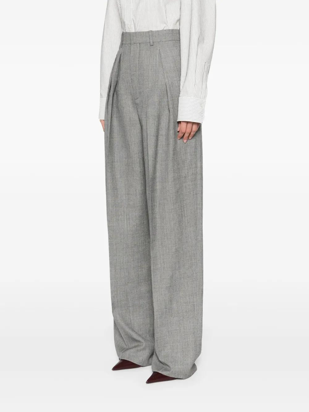 SAINT LAURENT Wideleg Pants 100% Wool Size 36 FR