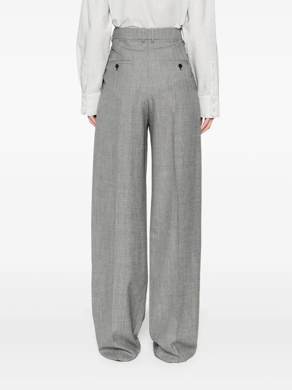 SAINT LAURENT Wideleg Pants 100% Wool Size 36 FR