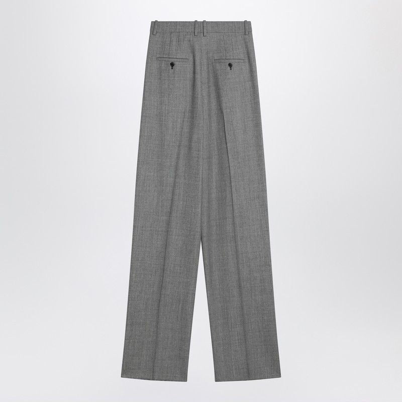 SAINT LAURENT Wide-Leg Trousers with Front Pleats - SS25