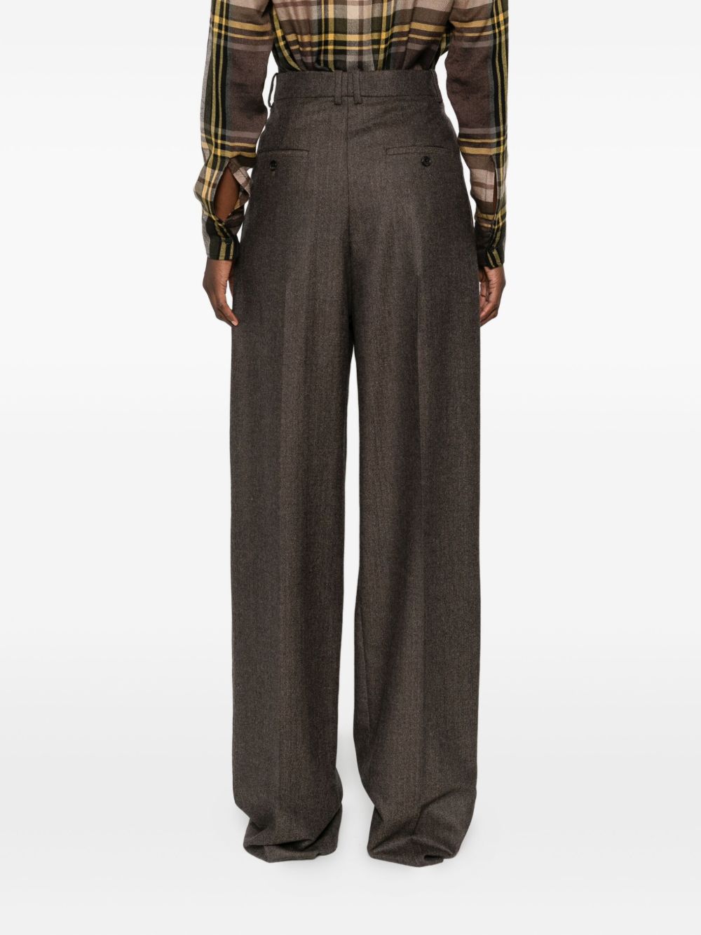 SAINT LAURENT Wide Leg Wool Pants - Size 36