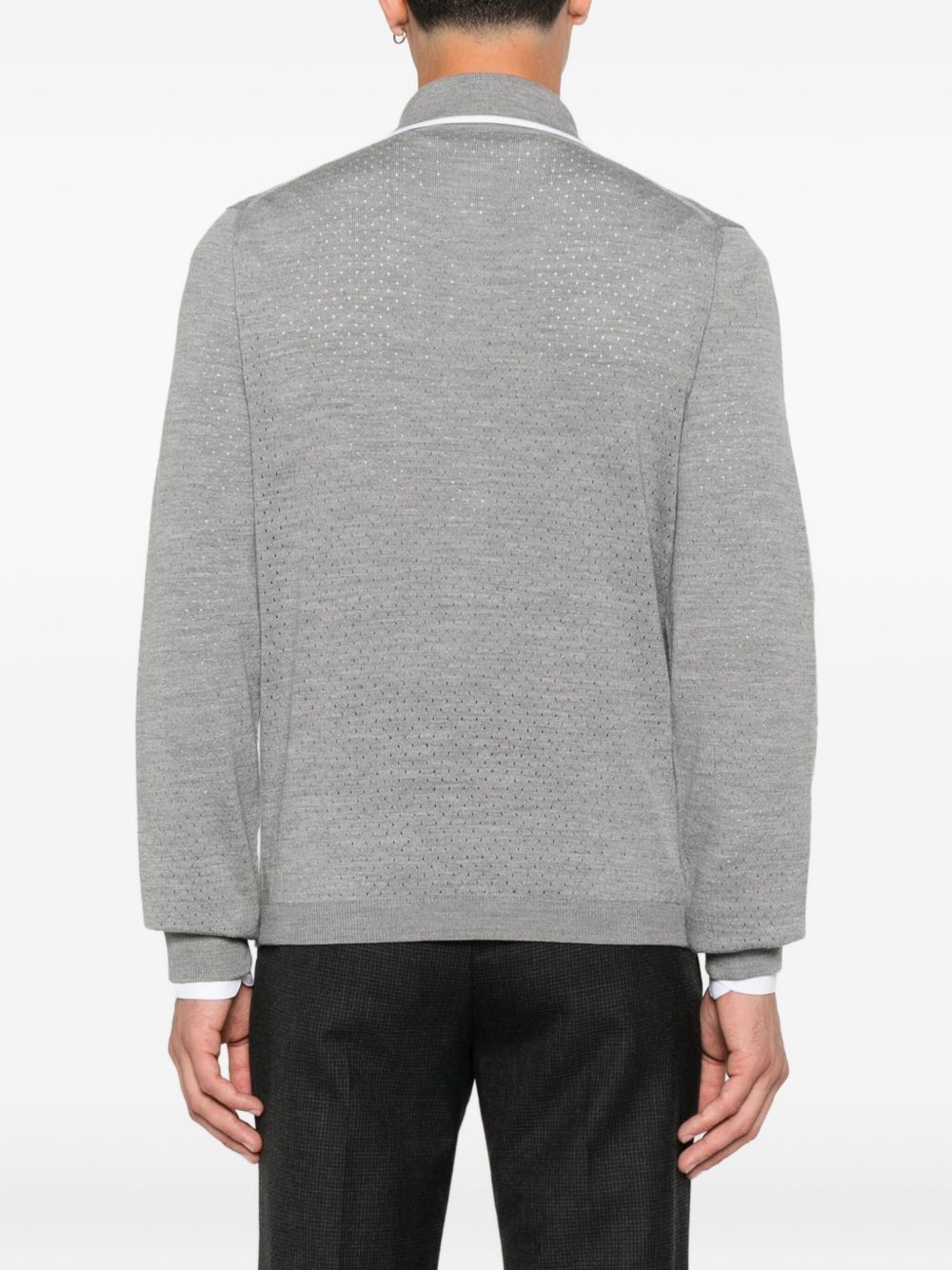 GUCCI Wool Long-Sleeves Polo Shirt