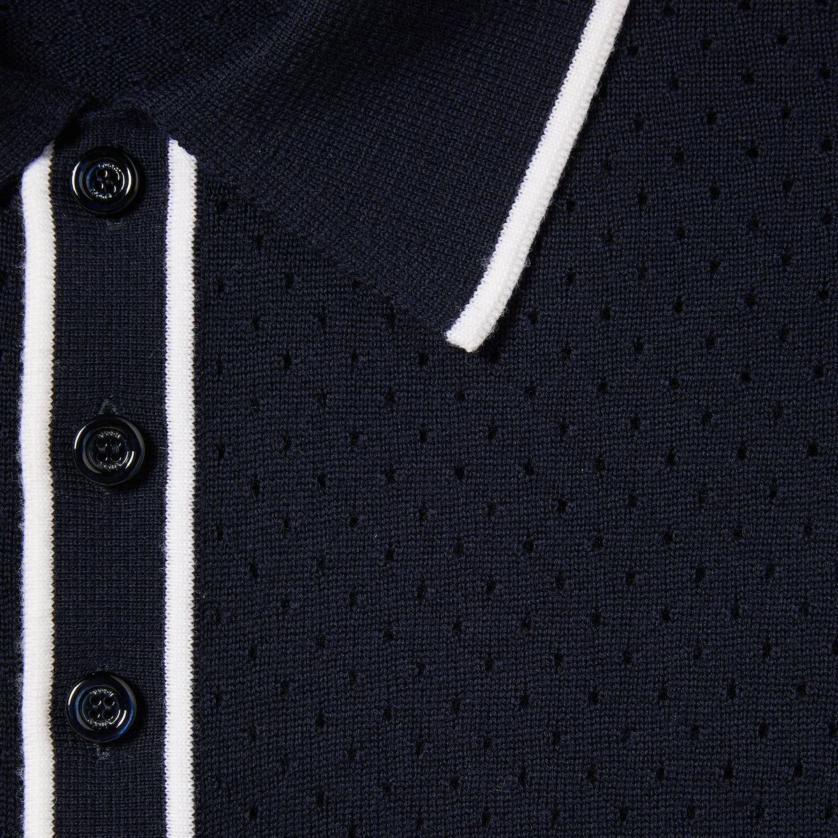 GUCCI Men's Long Sleeve Wool Polo