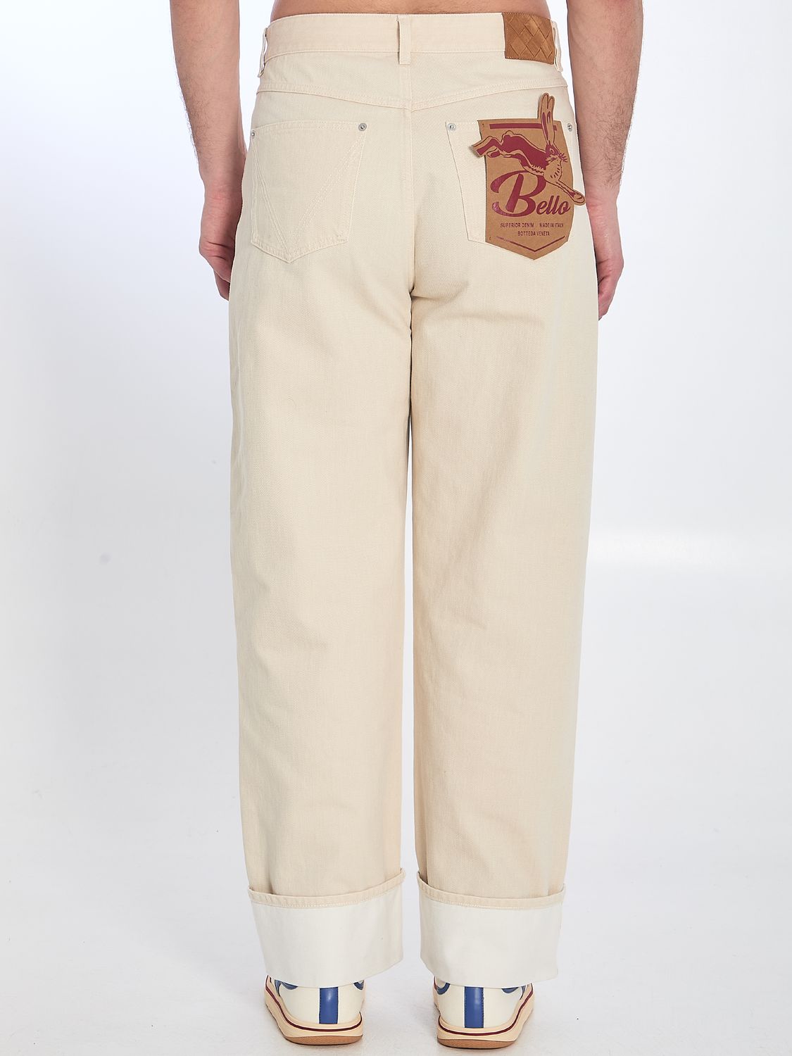 BOTTEGA VENETA Wide-Leg Jeans with Roll-Up Ankle Cuffs