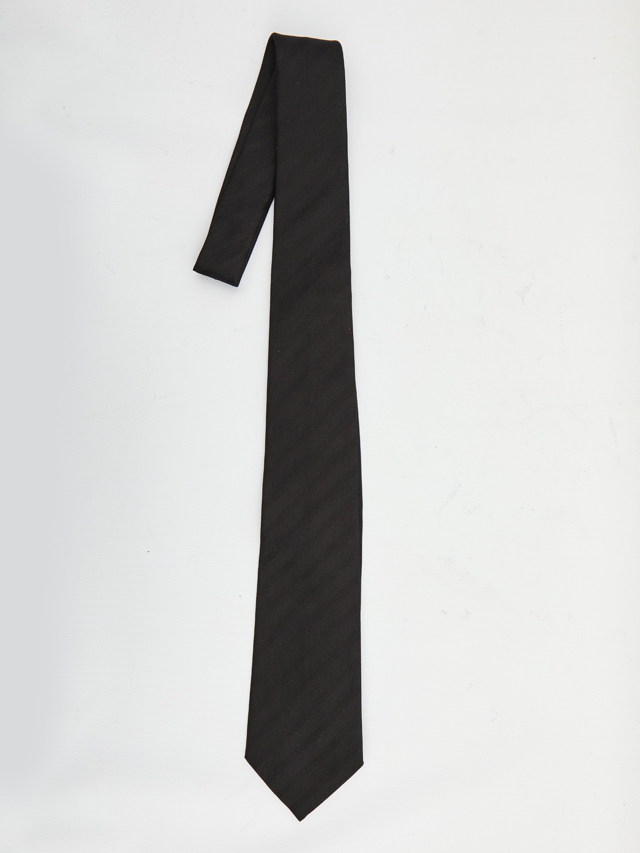 SAINT LAURENT Striped Wide Tie in Silk Jacquard - 8 x 140 cm