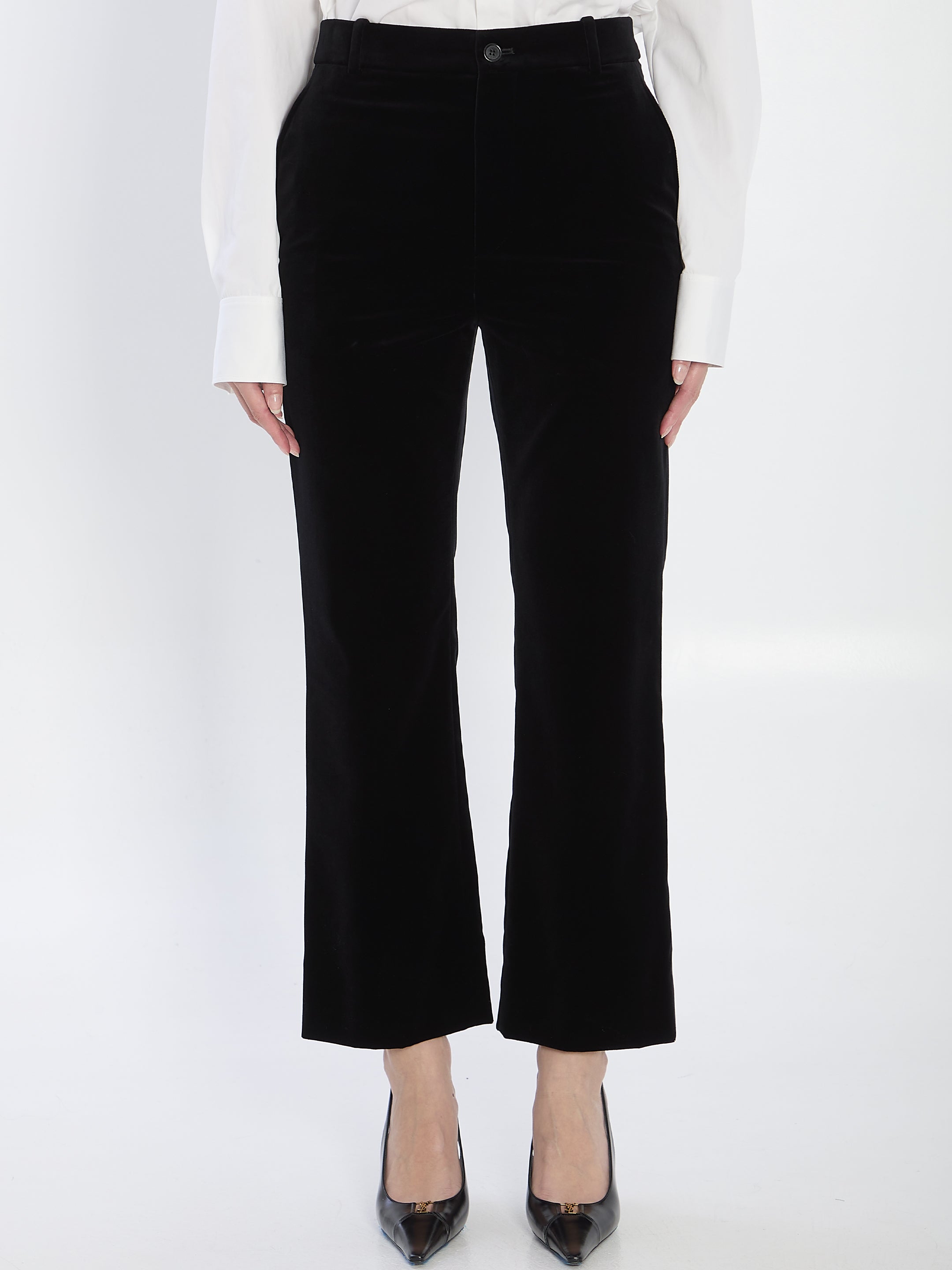 SAINT LAURENT Tailored Velvet Trousers - Size 38