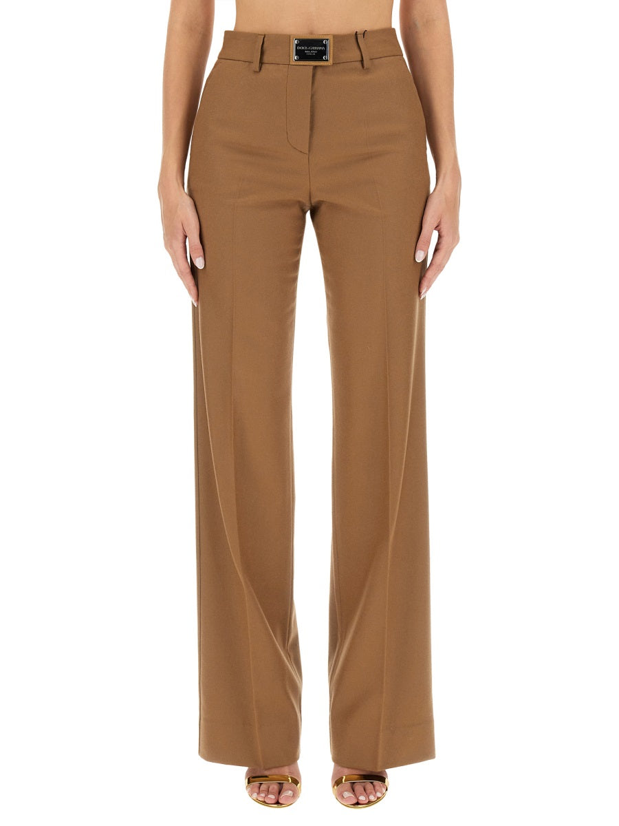 DOLCE & GABBANA Flare Fit Wool Trousers - Size 40