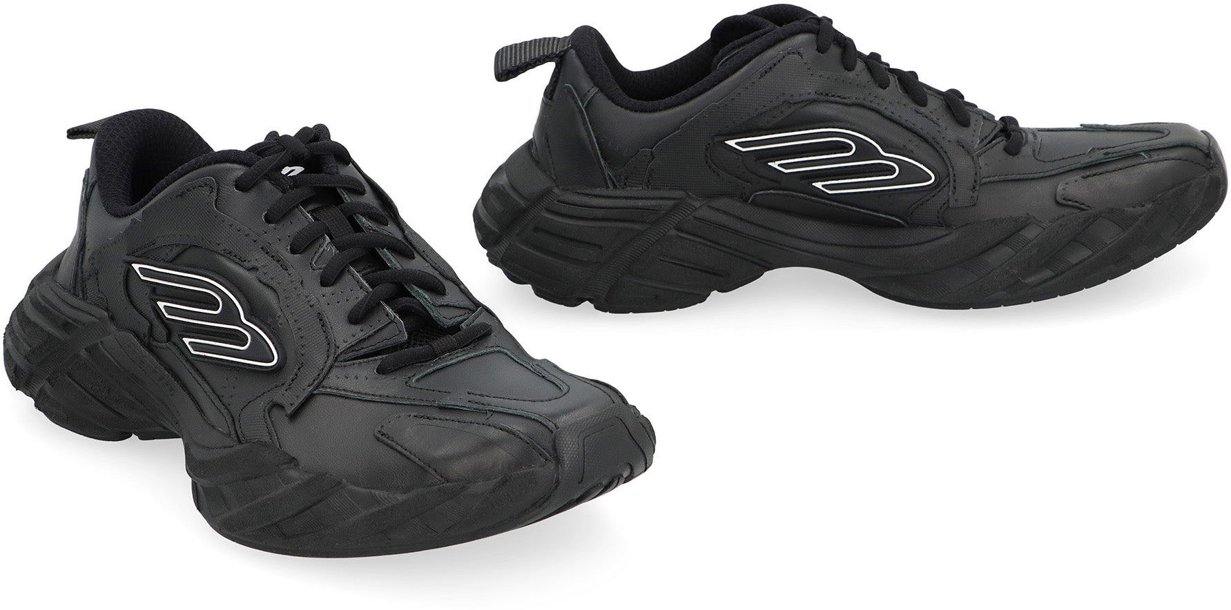 BALENCIAGA Leather and Fabric Low-Top Sneakers for Women