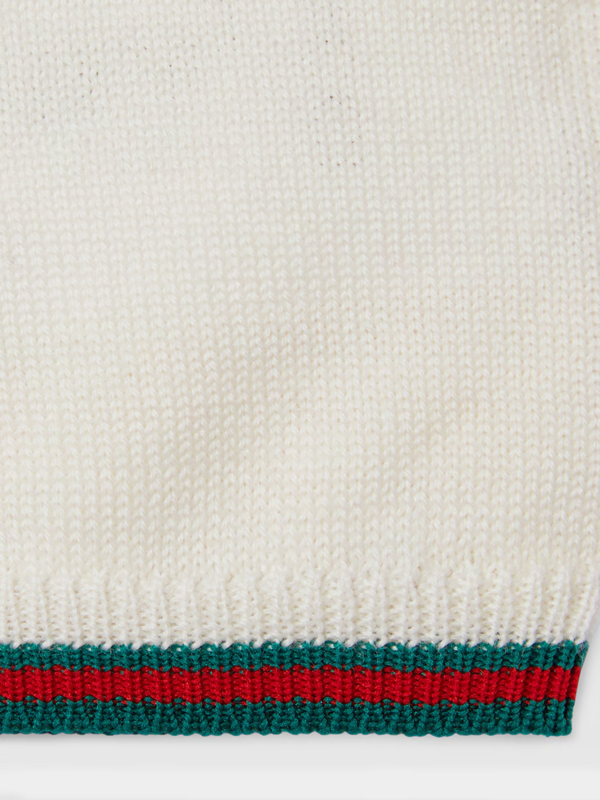 GUCCI KIDS Kids' Wool Sweater with Web Pattern Trim