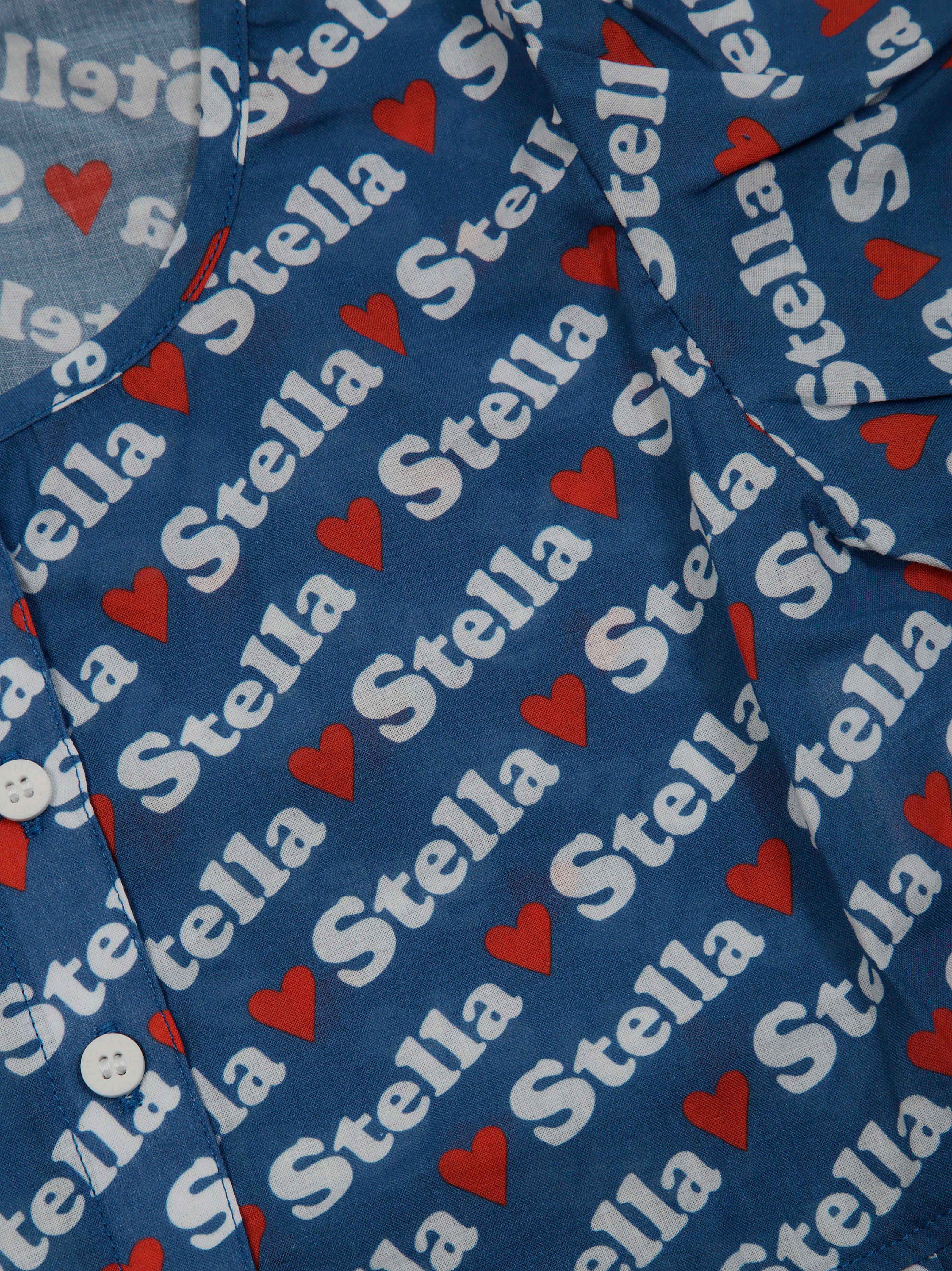 STELLA MC CARTNEY Mini Logo & Hearts Crop Shirt