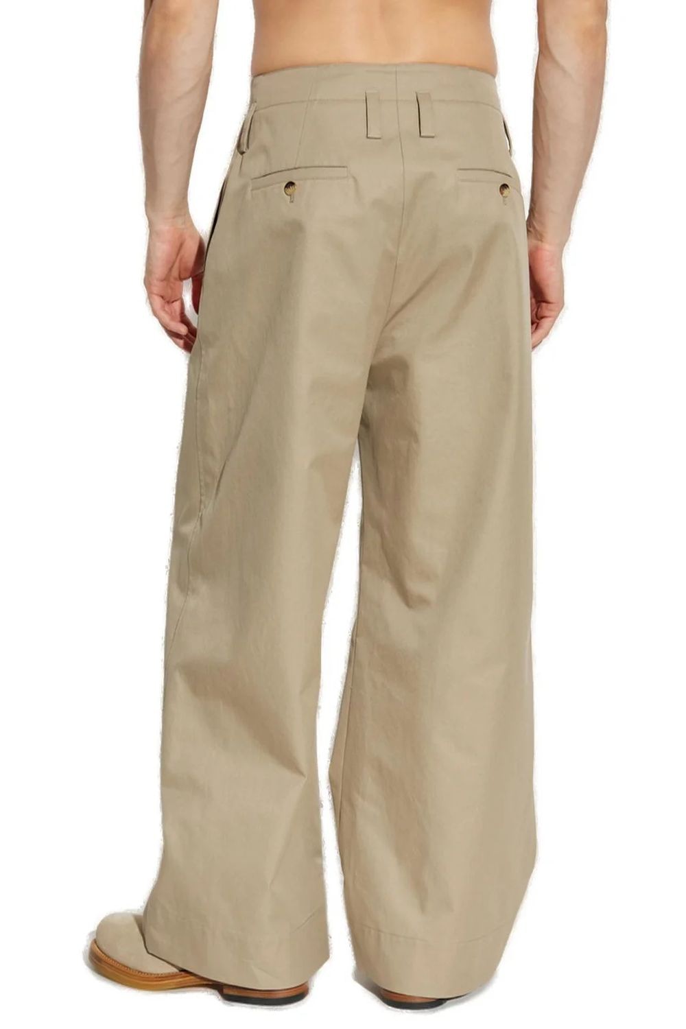 ALEXANDER MCQUEEN High-Waisted Cotton Gabardine Chino Pants