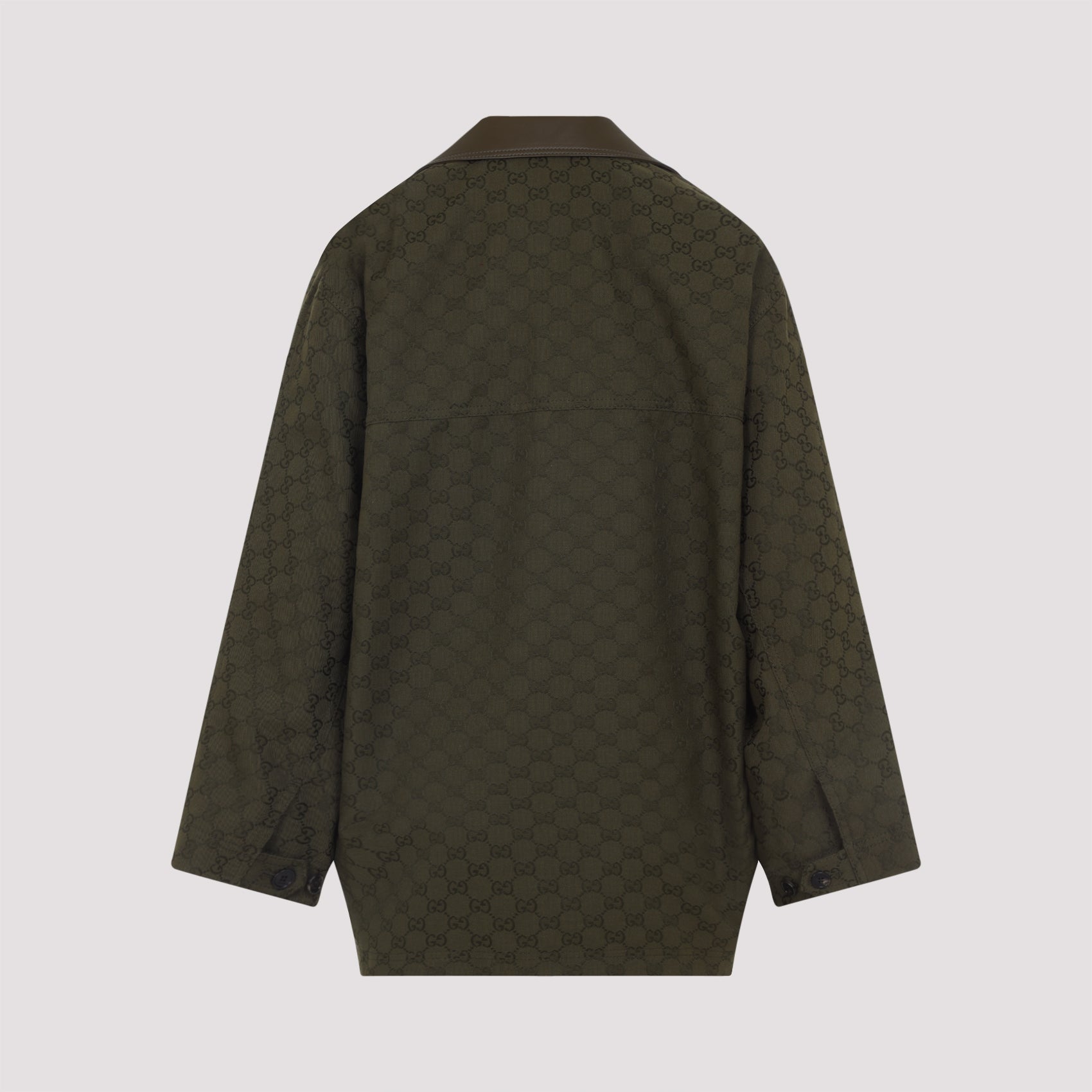 GUCCI Fabric Jacket with Lambskin Collar for Women