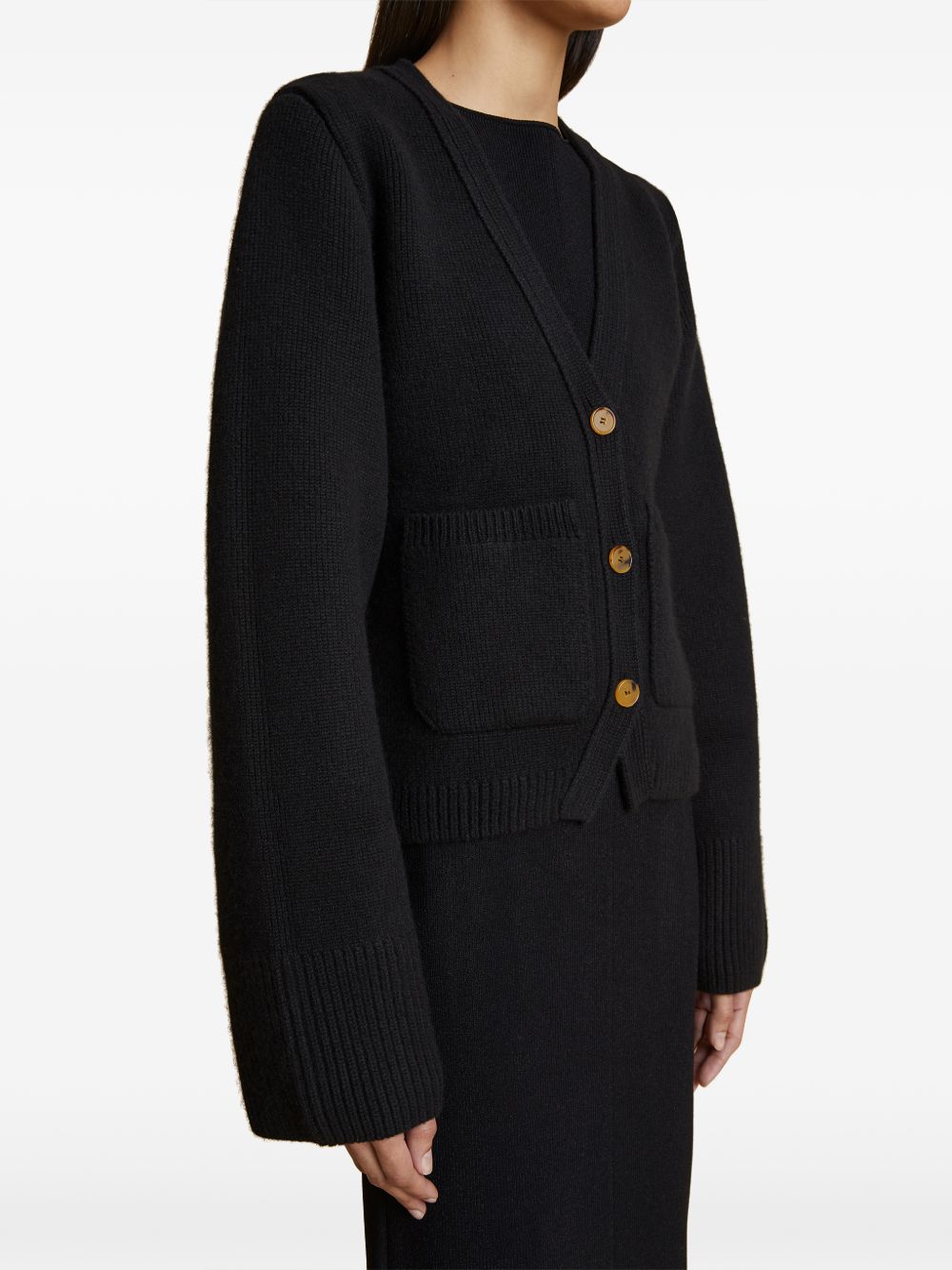 KHAITE Extra-Long Sleeve Cashmere Cardigan