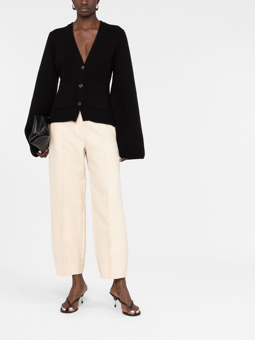 KHAITE Extra-Long Sleeve Cashmere Cardigan