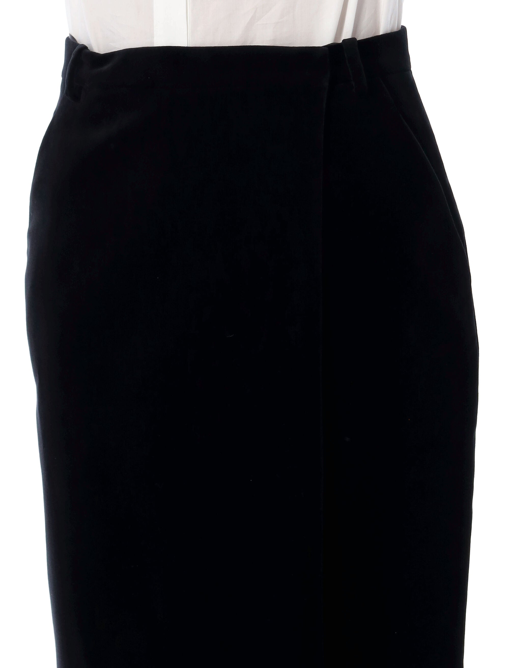 SAINT LAURENT Cotton Velvet Midi Wrap Skirt - Size 36